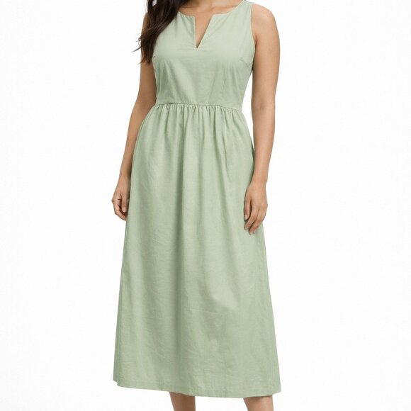 Reiss Sage Green Sleeveless Fit Flare Dress US 6 EU 38 - mordernwear.com Reiss Sage Green Sleeveless Fit Flare Dress US 6 EU 38 - mordernwear.com
